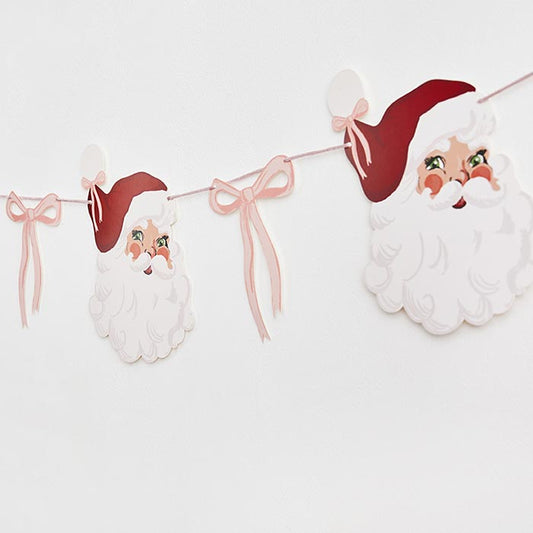 Santa & Bow Christmas Garland Decoration 2 metres | Party Save Smile