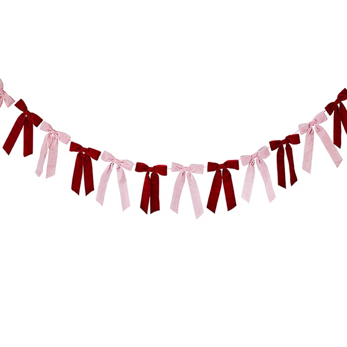 Velvet Bow Garland Party Decoration 2 metres