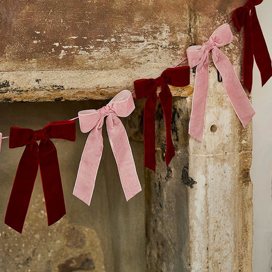 Velvet Bow Garland Party Decoration 2 metres | Party Save Smile