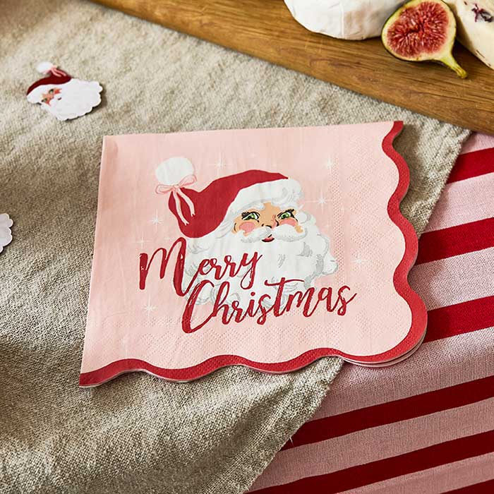 Vintage Santa Christmas Napkins 16 Pack
