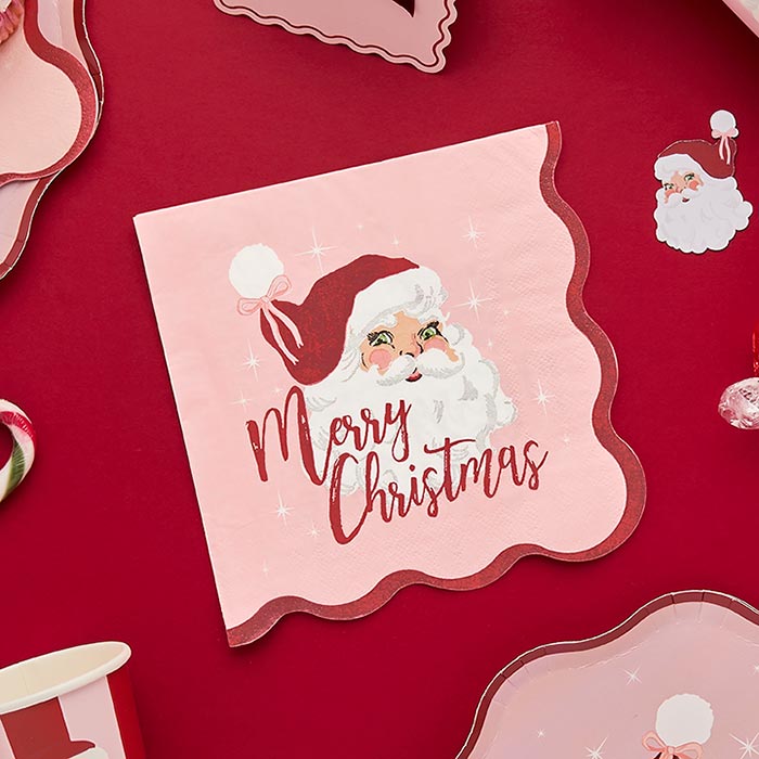 Vintage Santa Christmas Napkins 16 Pack | Party Save Smile