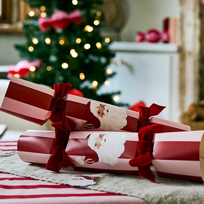 Vintage DIY Santa Crackers With Velvet Ribbon - Pack of 6 | Party Save Smile