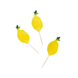 Lemon Food Picks Decorations 12 Pack