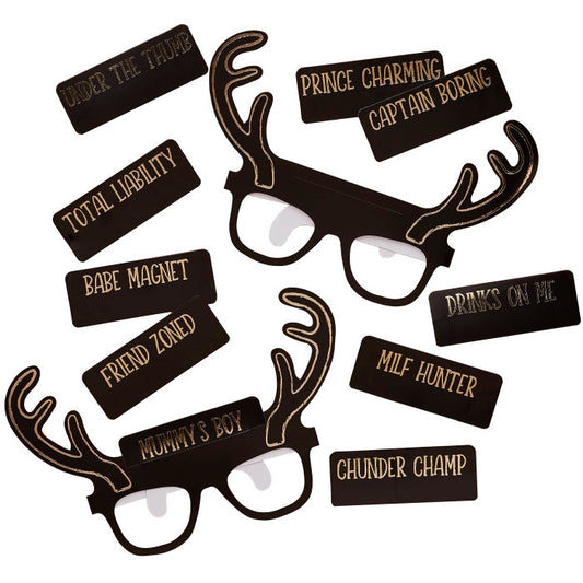 Stag Do Glasses with Inserts 10 Pack | Party Save Smile