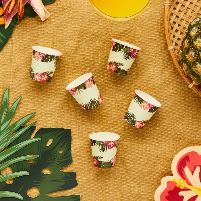Hawaiian Tropical Paper Shot Glass 8 Pack | Party Save Smile