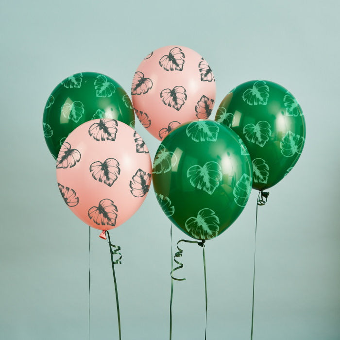 Hawaiian Tropical Latex Balloons 5 Pack | Party Save Smile