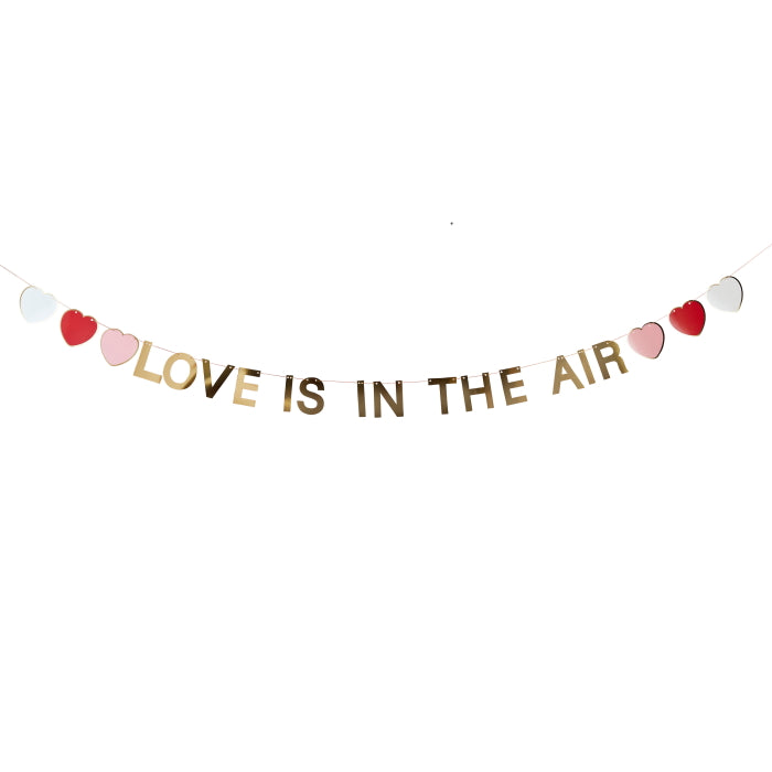 Gold Love is in the Air Banner 2 Metres | Party Save Smile