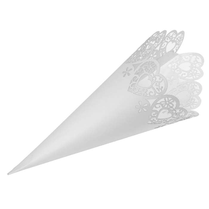 White Confetti Cones Pack of 10 | Party Save Smile
