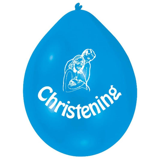 Blue Christening Party Latex Balloons Pack of 10 | Party Save Smile