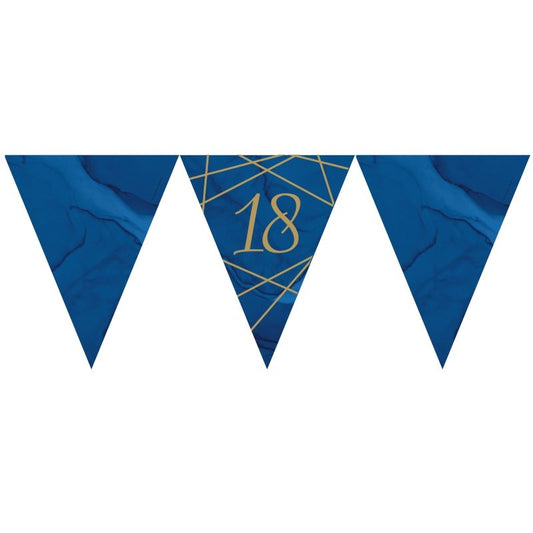 Navy Blue and Gold 18th Birthday Bunting