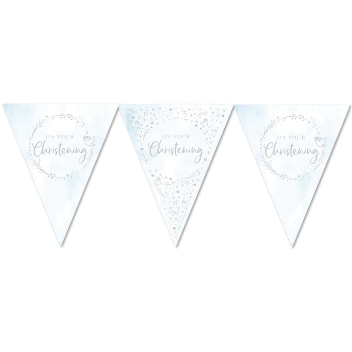Blue On Your Christening Bunting 3.7 Metres | Party Save Smile