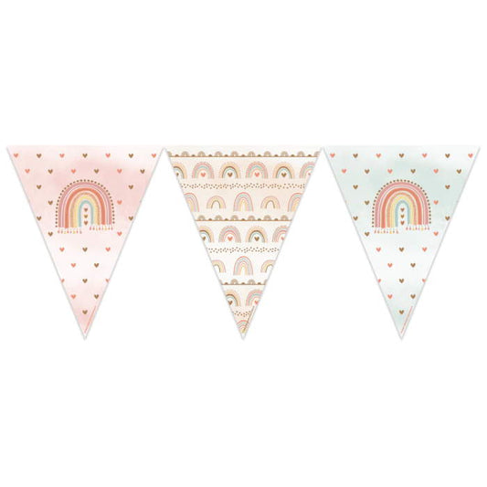 Boho Bunting: Boho Rainbow Print Decoration 3.7 metres | Party Save Smile