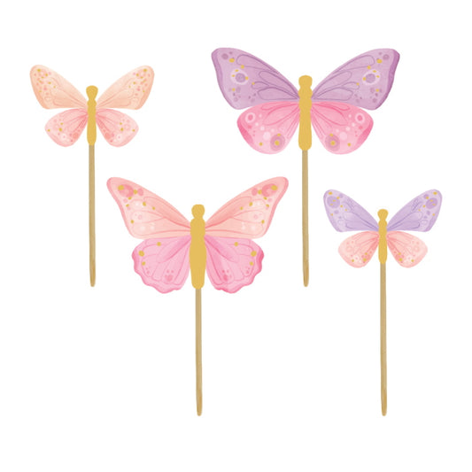 Butterfly Cupcake and Cake Toppers Pack of 12 | Party Save Smile