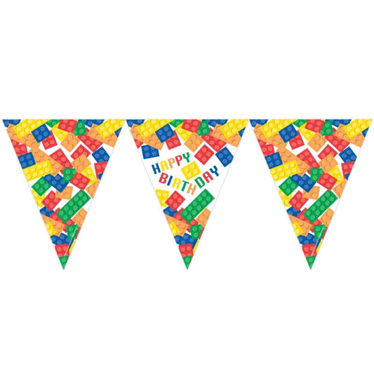 Building Block Bunting Banner 3.7 Metres | Party Save Smile