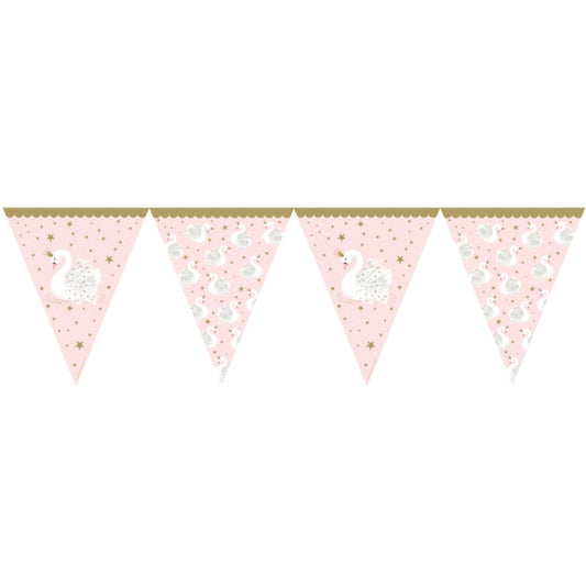 Stylish Swan Paper Flag Banner Bunting Decoration 3.7 Metres | Party Save Smile
