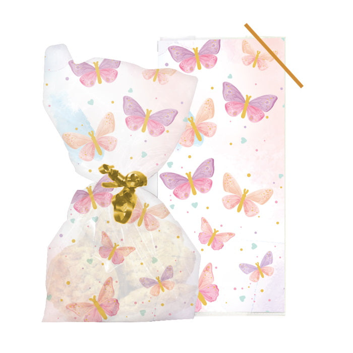 Butterfly Cellophane Treat Bags with Twist Ties 20 Pack | Party Save Smile