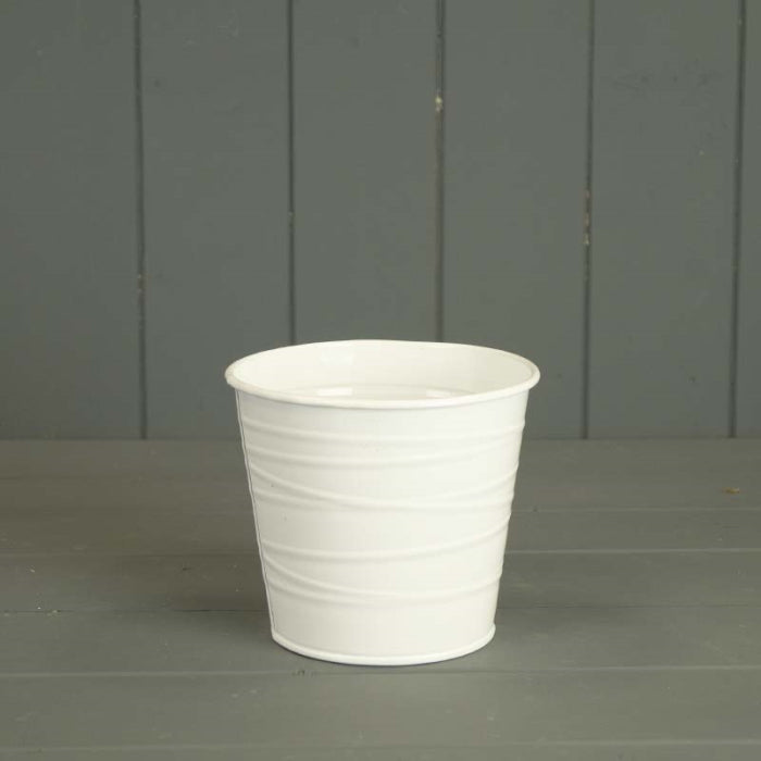 White Zinc Plant Pots (14.5cm) | Party Save Smile