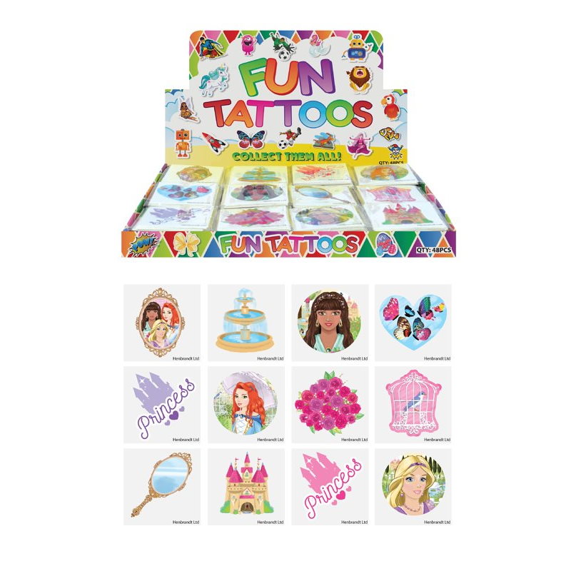 Pink Princess Tattoo Transfer Party Bag Filler Favour | Party Save Smile