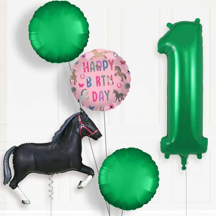 Black Horse 1st Birthday Balloon Package | Party Save Smile