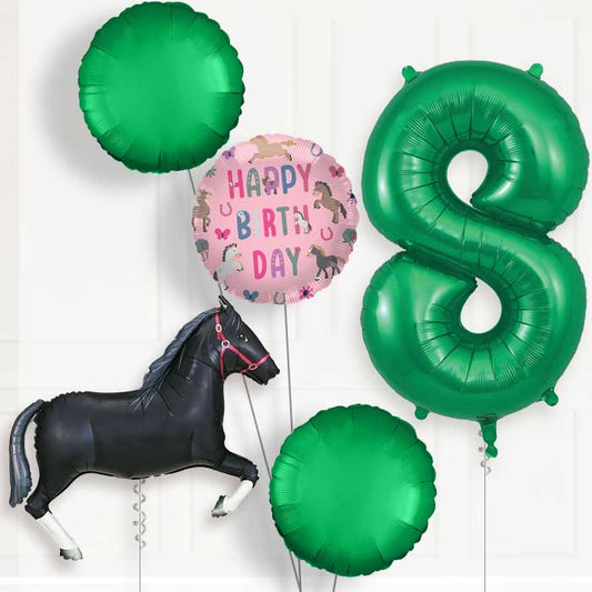 Black Horse 8th Birthday Balloon Package | Party Save Smile