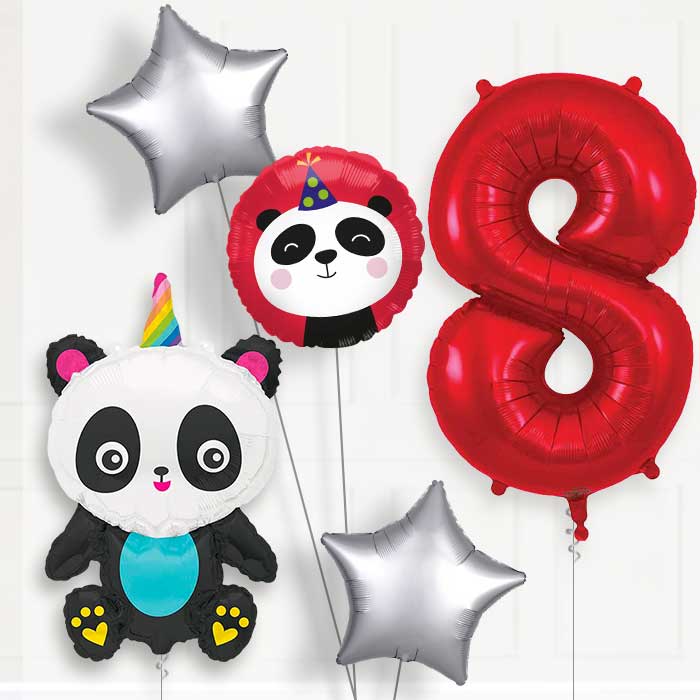 Pandacorn Birthday Balloon Package Choose Age | 8th Birthday Balloon Package | Party Save Smile