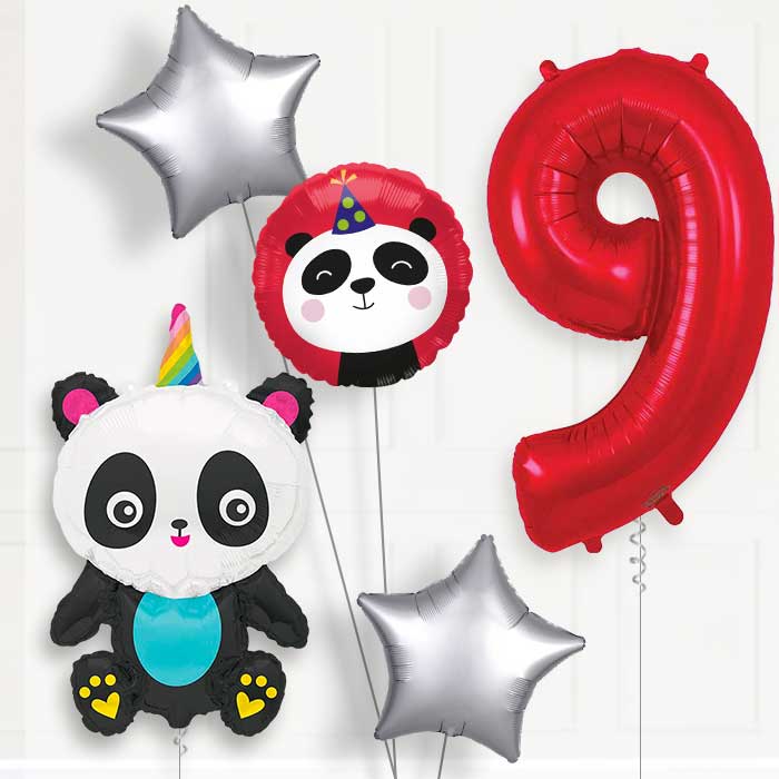 Pandacorn Birthday Balloon Package Choose Age | 9th Birthday Balloon Package | Party Save Smile