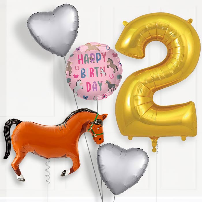 Brown Horse 2nd Birthday Balloon Package | Party Save Smile