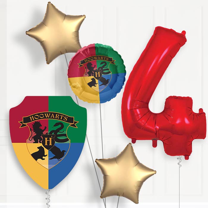 Harry Potter Crest Birthday Balloon Package Choose Age | 4th Birthday Balloon Package | Party Save Smile