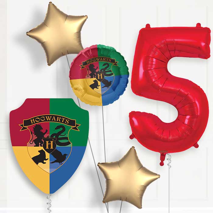 Harry Potter Crest Birthday Balloon Package Choose Age | 5th Birthday Balloon Package | Party Save Smile