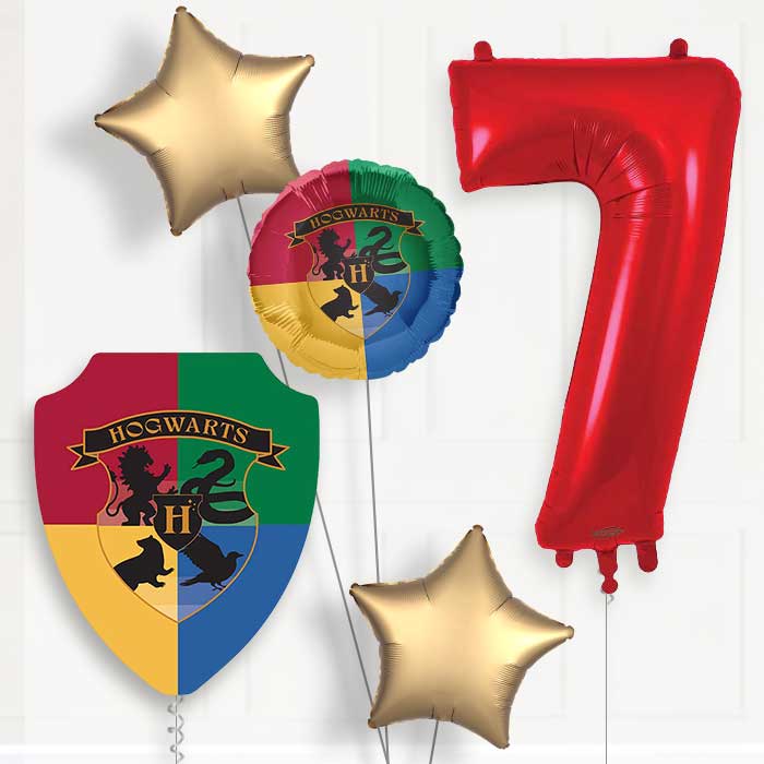 Harry Potter Crest Birthday Balloon Package Choose Age | 7th Birthday Balloon Package | Party Save Smile