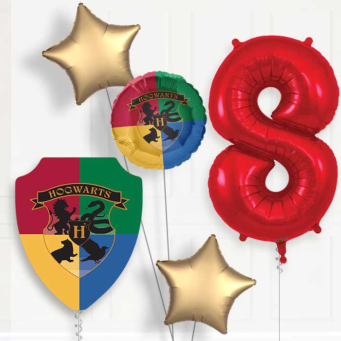 Harry Potter Crest Birthday Balloon Package Choose Age | 8th Birthday Balloon Package | Party Save Smile