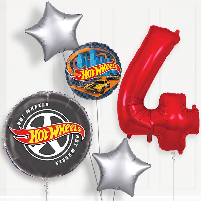 Hot Wheels 4th Birthday Balloon Package | Party Save Smile