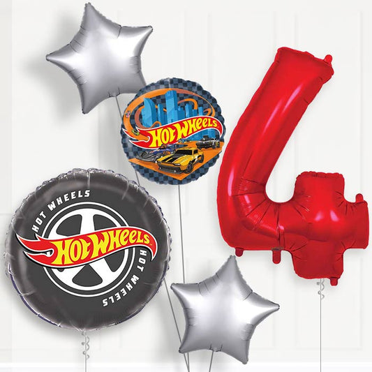 Hot Wheels 4th Birthday Balloon Package | Party Save Smile