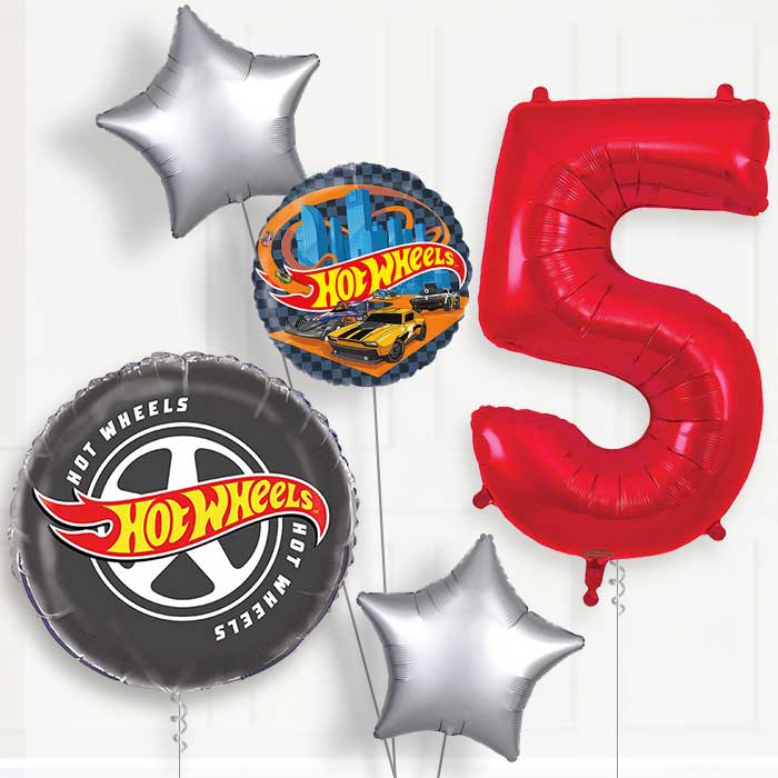 Hot Wheels 5th Birthday Balloon Package | Party Save Smile