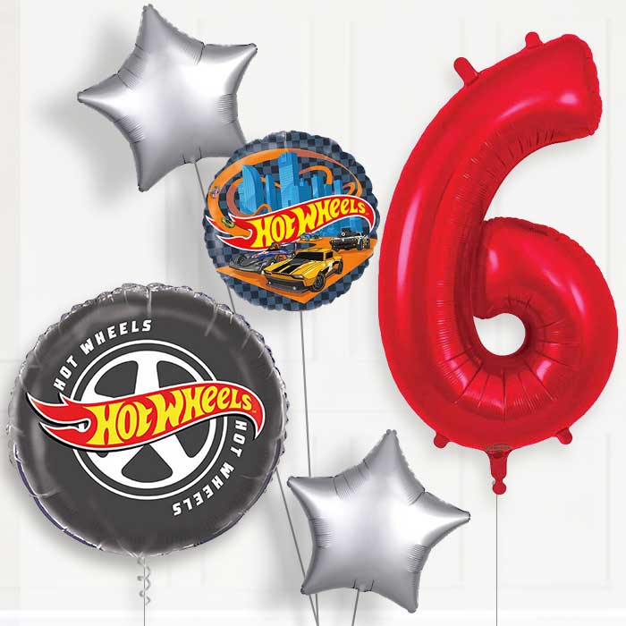 Hot Wheels Birthday Balloon Package Choose Age | 6th Birthday Balloon Package | Party Save Smile