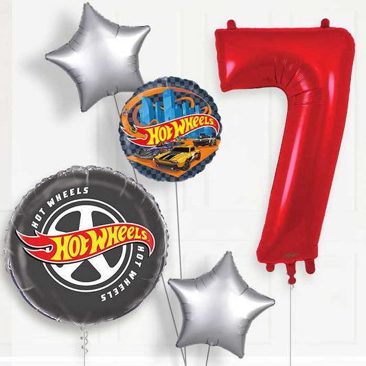 Hot Wheels 7th Birthday Balloon Package | Party Save Smile