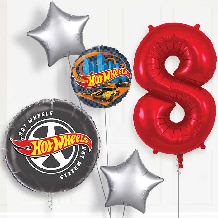 Hot Wheels 8th Birthday Balloon Package | Party Save Smile