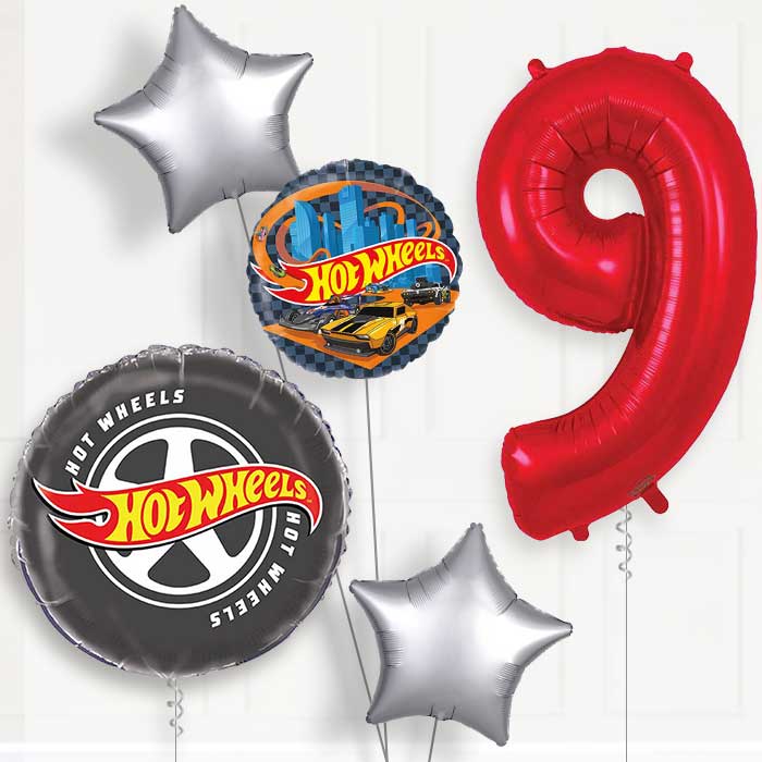 Hot Wheels 9th Birthday Balloon Package | Party Save Smile