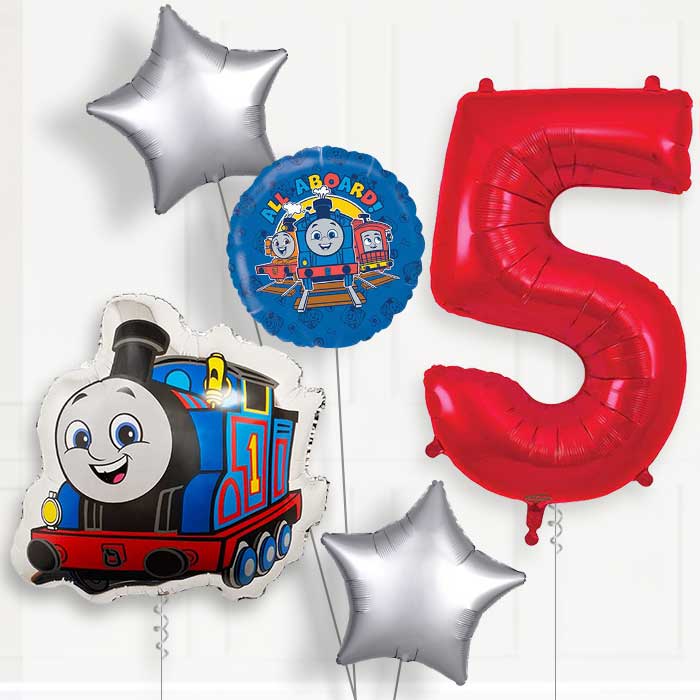 Thomas the Tank Engine Birthday Balloon Package Choose Age | 5th Birthday Balloon Package | Party Save Smile