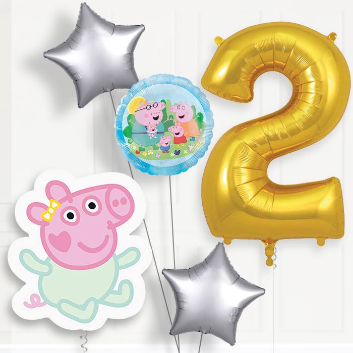 Evie Pig 2nd Birthday Balloon Package | Party Save Smile