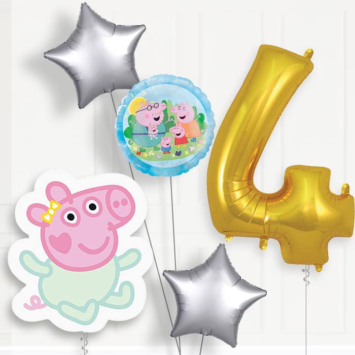 Evie Pig 4th Birthday Balloon Package | Party Save Smile