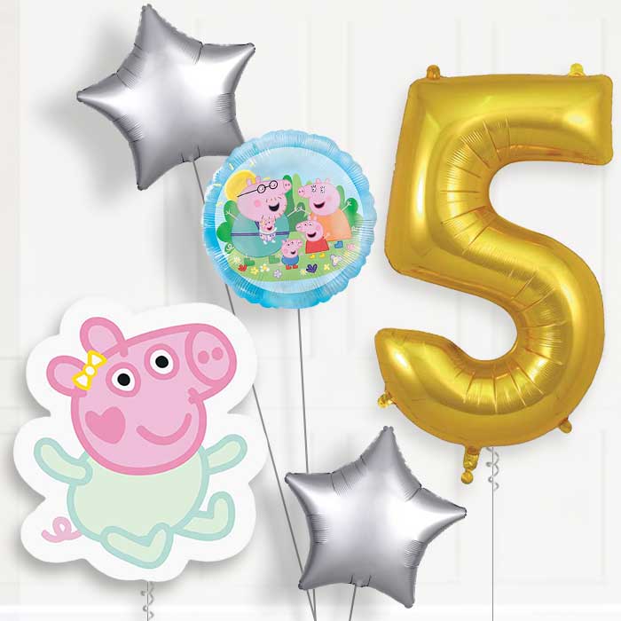 Evie Pig 5th Birthday Balloon Package | Party Save Smile