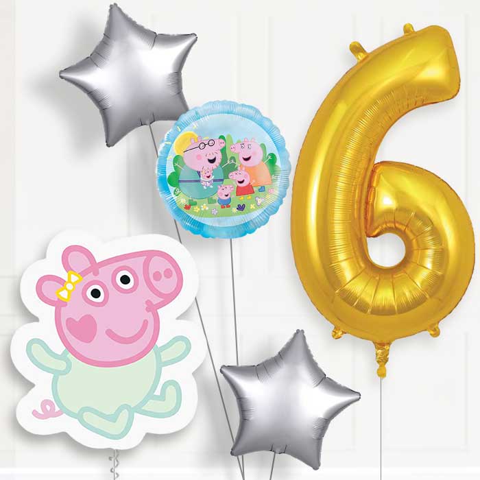 Evie Pig Birthday Balloon Package Choose Age | 6th Birthday Balloon Package | Party Save Smile