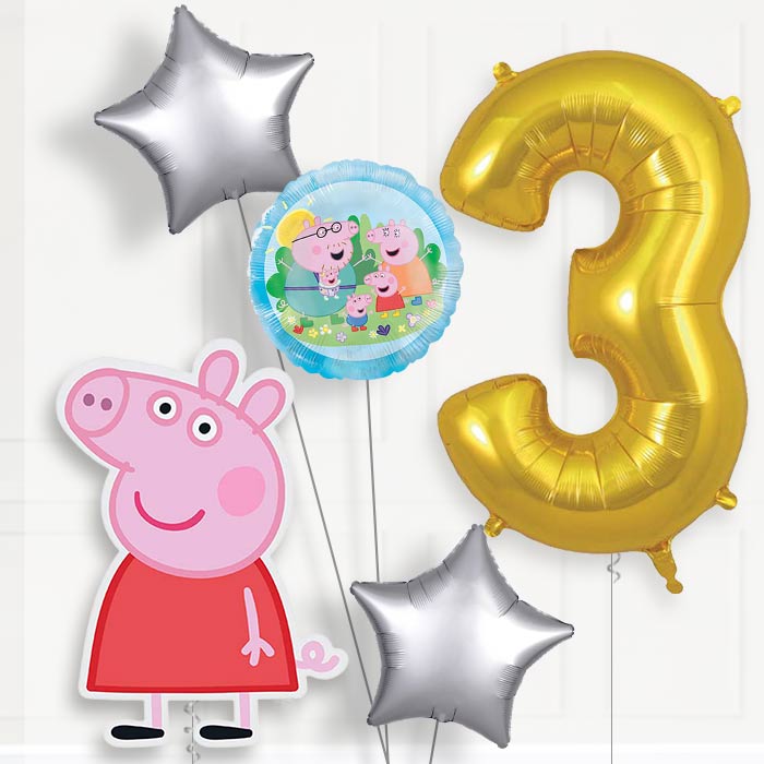 Peppa Pig Birthday Balloon Package Choose Age | 3rd Birthday Balloon Package | Party Save Smile