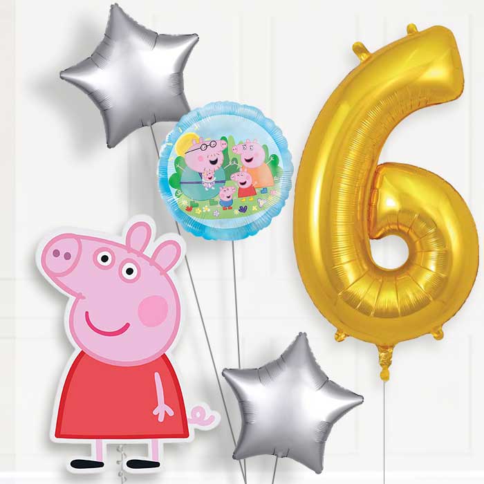 Peppa Pig 6th Birthday Balloon Package | Party Save Smile