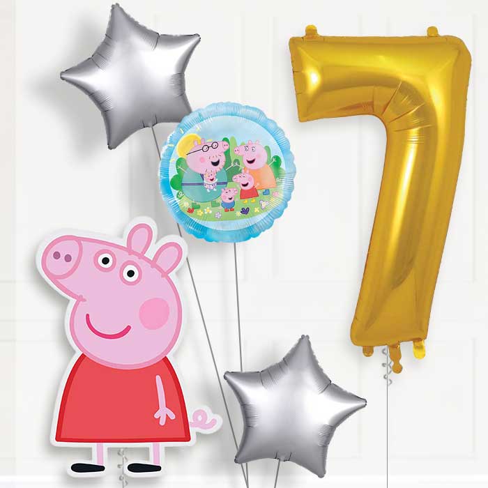 Peppa Pig 7th Birthday Balloon Package | Party Save Smile
