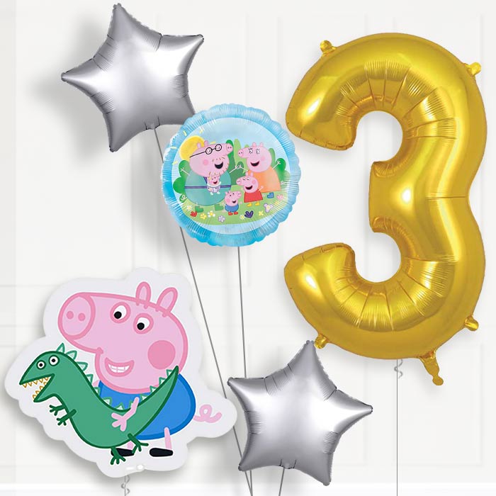 George Pig 3rd Birthday Balloon Package | Party Save Smile