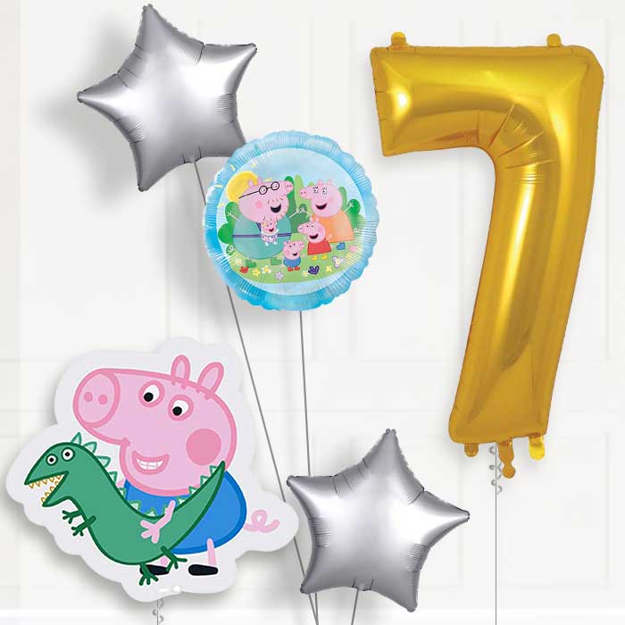 George Pig 7th Birthday Balloon Package | Party Save Smile
