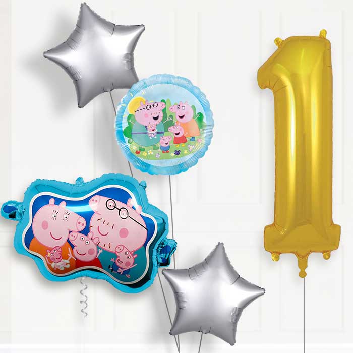 Peppa Family 1st Birthday Balloon Package | Party Save Smile