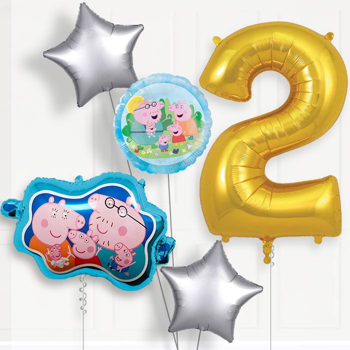 Peppa Family 2nd Birthday Balloon Package | Party Save Smile